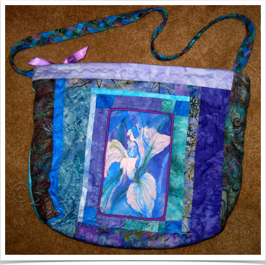 Batik Art Bag with Iris Print 11/22/11